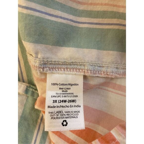 Terra Sky size 3x (24w-26w) striped top butterfly sleeves rn# 52469 - Picture 6 of 6